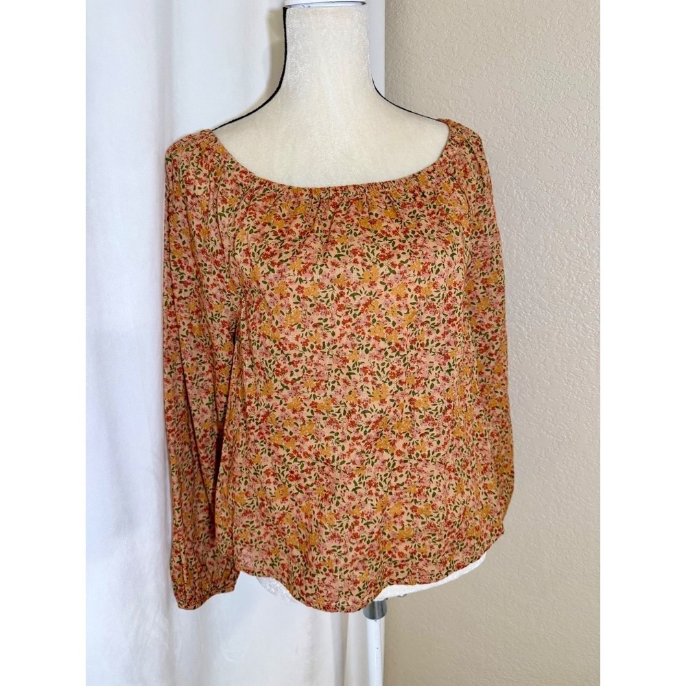 a.n.a a new approach Boho Floral Cotton‎ Blouse Size xs
